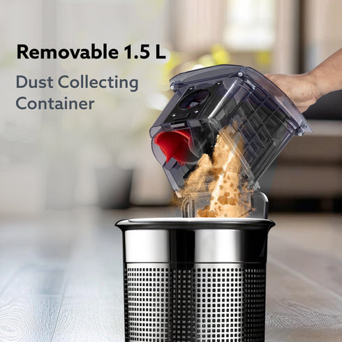 ICON Bagless Vacuum Cleaner , 1600Watts, For Home Use, Cyclonic Suction System, 24 kPa S uction power, Adjustable Suction Controller, Dry Vacuuming, 1.5L Bagless Dust Collector, Black and Red